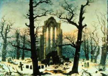 Caspar David Friedrich Cloister Cemetery in the Snow oil painting image